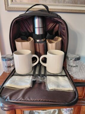GeValia Coffee Travel Picnic Backpack Brown - NWOT/Never Used